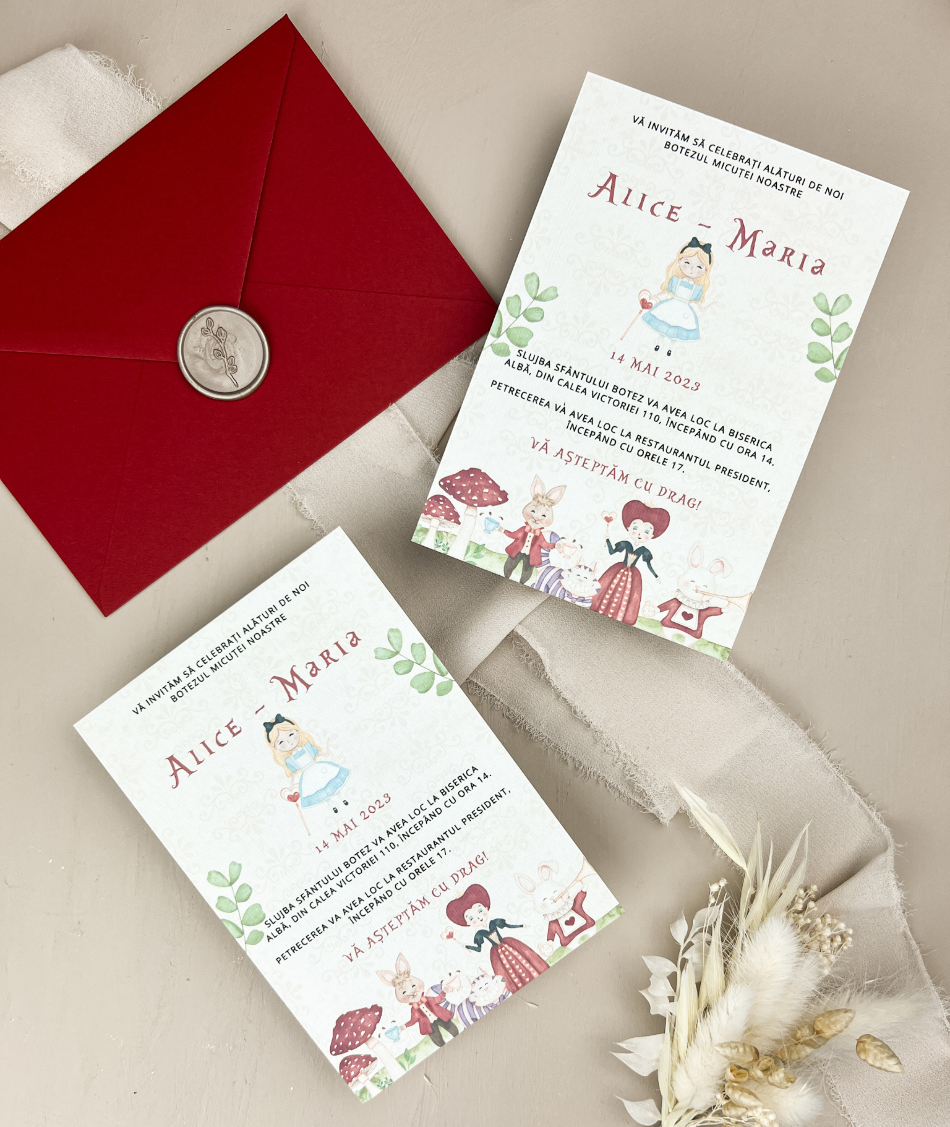 Invitație “Alice in Wonderland”